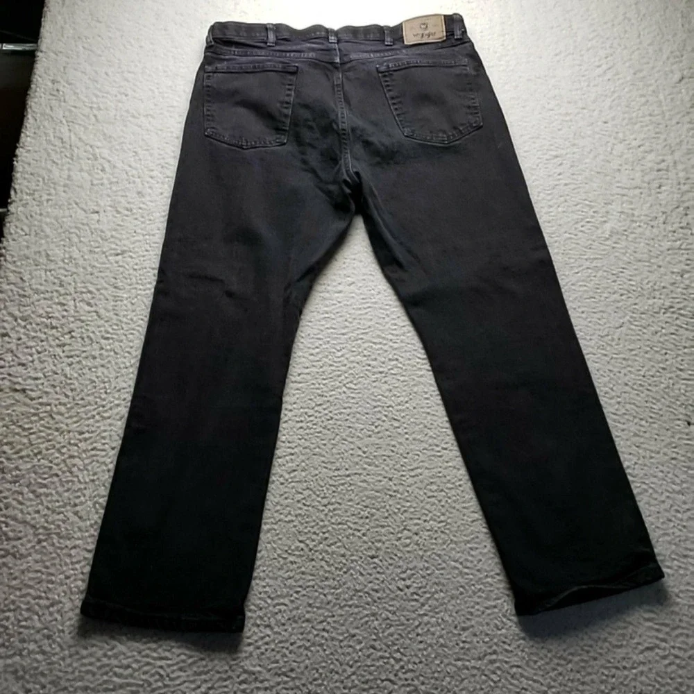 Wrangler 855SHCP Jeans Mens 38x29 Black Regular Fit Straight Stretch Denim Pants
